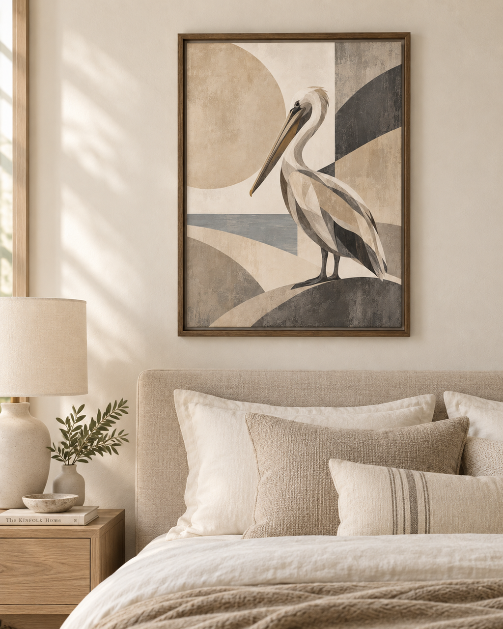 Abstract Pelican No. 02 | Framed Canvas | 24" x 32"