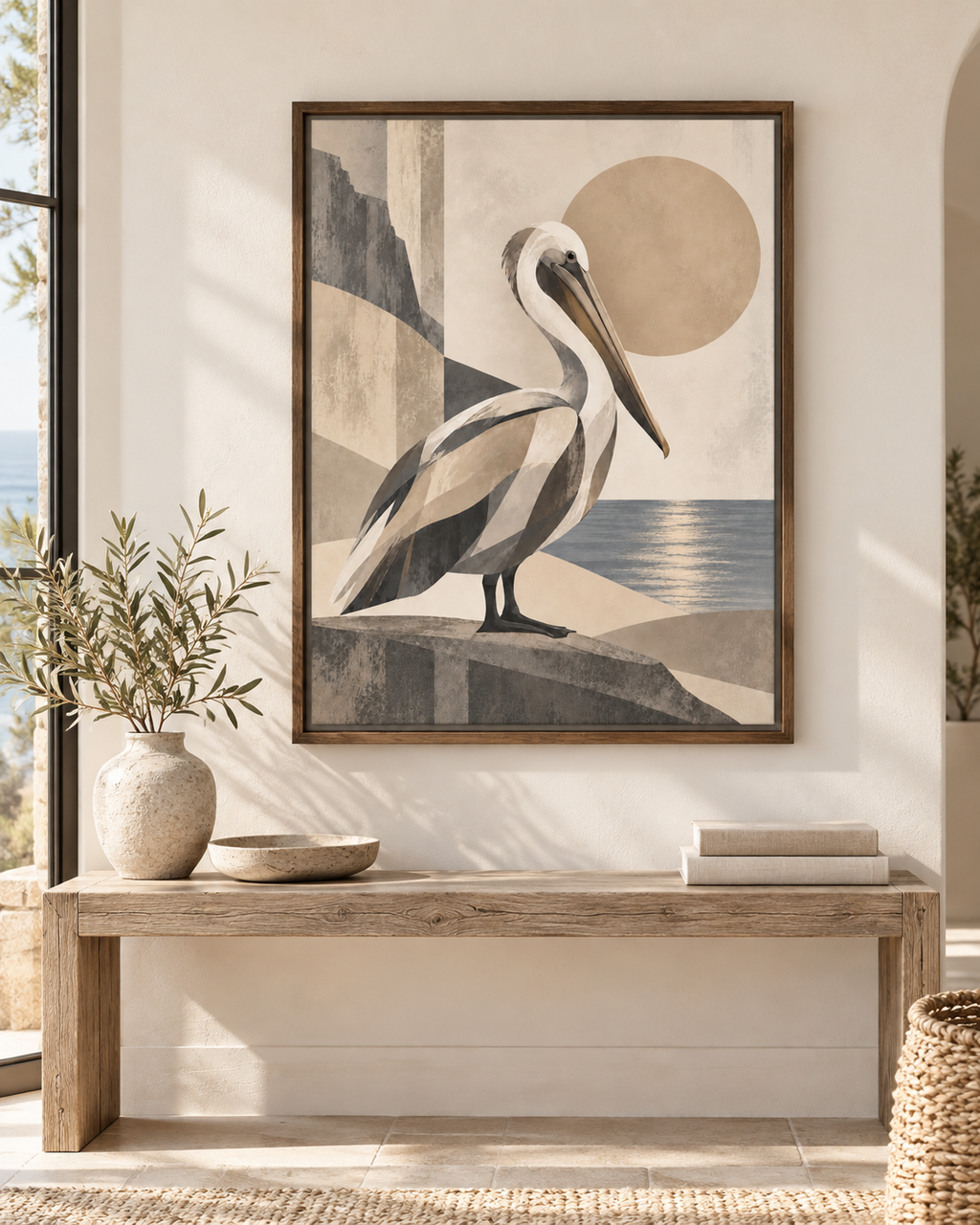 Abstract Pelican No. 01 | Framed Canvas | 24" x 32"