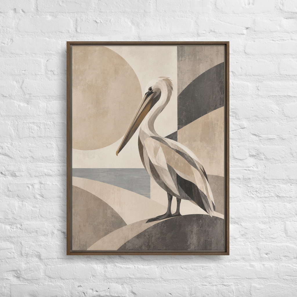 Abstract Pelican No. 02 | Framed Canvas | 24" x 32"