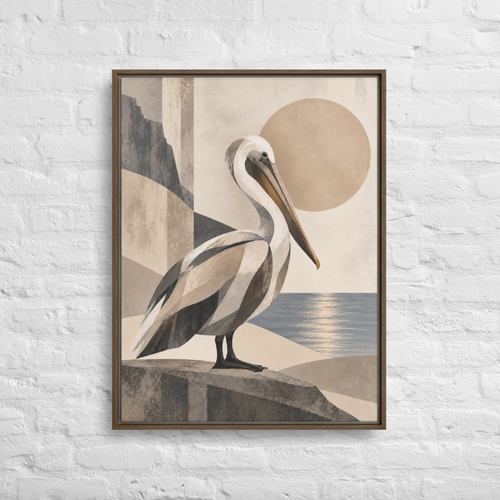 Abstract Pelican No. 01 | Framed Canvas | 24" x 32"